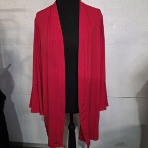 Susan Graver Red Women's Sweater Cardigan